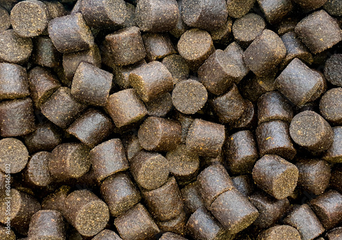 Close-up with many pellets for carp fishing