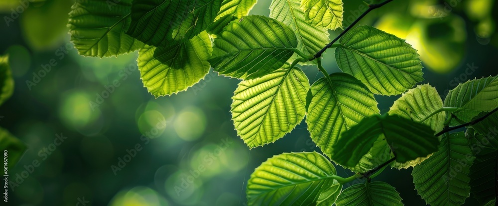 Green Beech Leaves, Highlighting Their Fresh And Vibrant Nature Green Beech Leaves, Highlighting Their Fresh And Vibrant Nature
