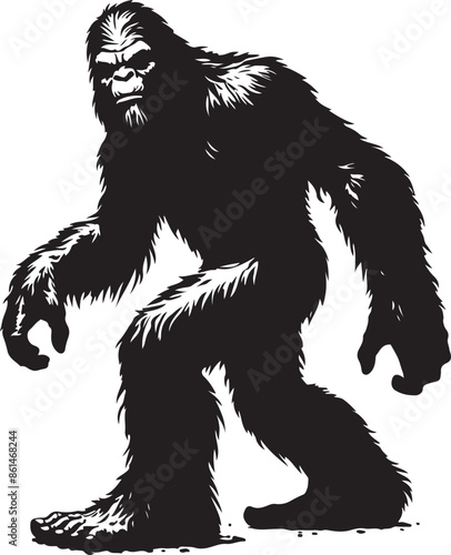 Bigfoot silhouettes vector image Flat silhouette design illustration