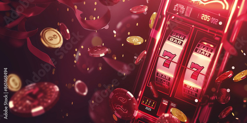 Roter Hintergrund Amerikanischer Stil Las Vegas Casino 2025