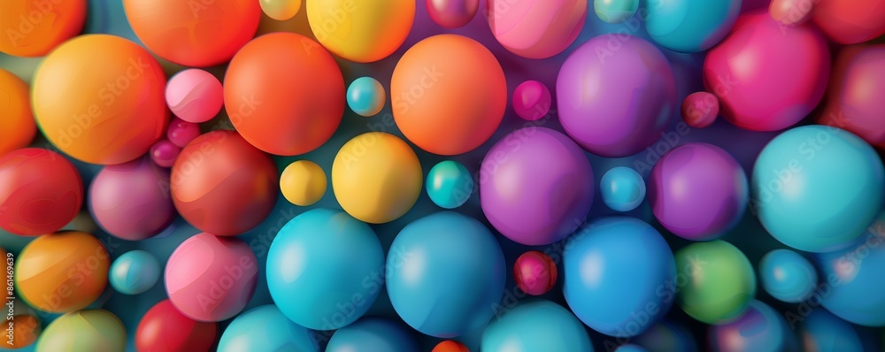 Vibrant colorful polka dots in 3D style on a mobile phone screen Vibrant colorful polka dots in 3D style on a mobile phone screen