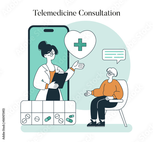 Boomer Health. Flat Vector Illustration