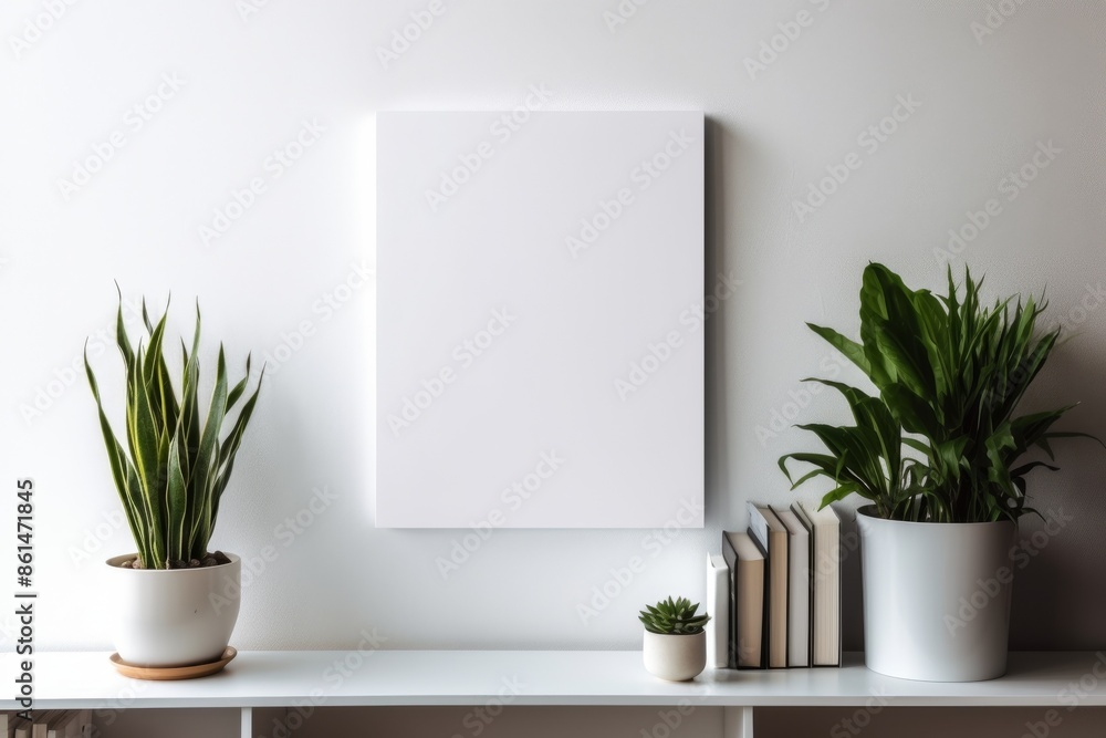 Minimalist vertical banner with blank white canvas, surrounded by potted plants on a wooden floor, place for text
Blank canvas, minimalist decor, potted plants, vertical, white and green colors, plac Minimalist vertical banner with blank white canvas, surrounded by potted plants on a wooden floor, place for text
Blank canvas, minimalist decor, potted plants, vertical, white and green colors, plac