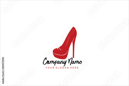 women dress beauty fashion shop logo design illustration