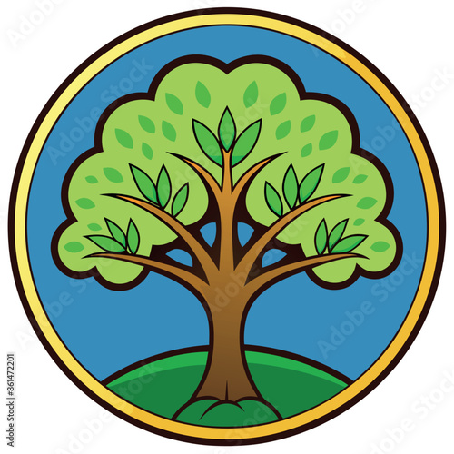 A company's vector logo featuring a tree
