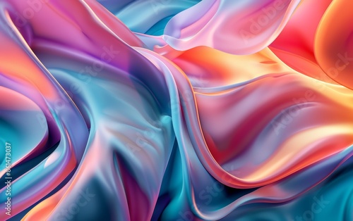 Wallpaper Mural 3D Abstract Background with Fluid Shapes and Vibrant Colors Torontodigital.ca