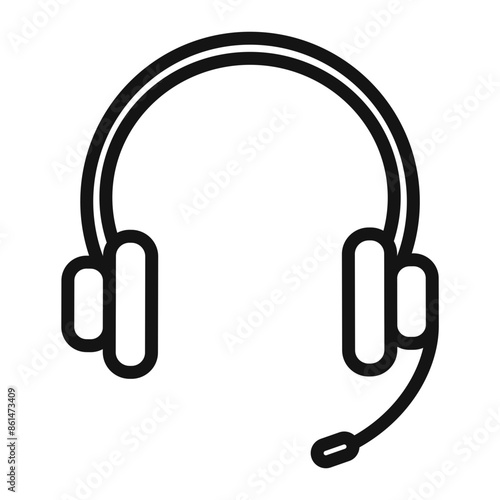 Customer Service Headset Icon Ideal for Call Centers