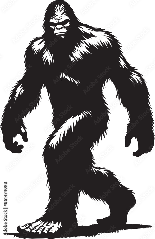 Fototapeta premium Bigfoot silhouettes vector image Flat silhouette design illustration