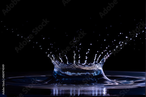 Water Splash Isolated On The Black background