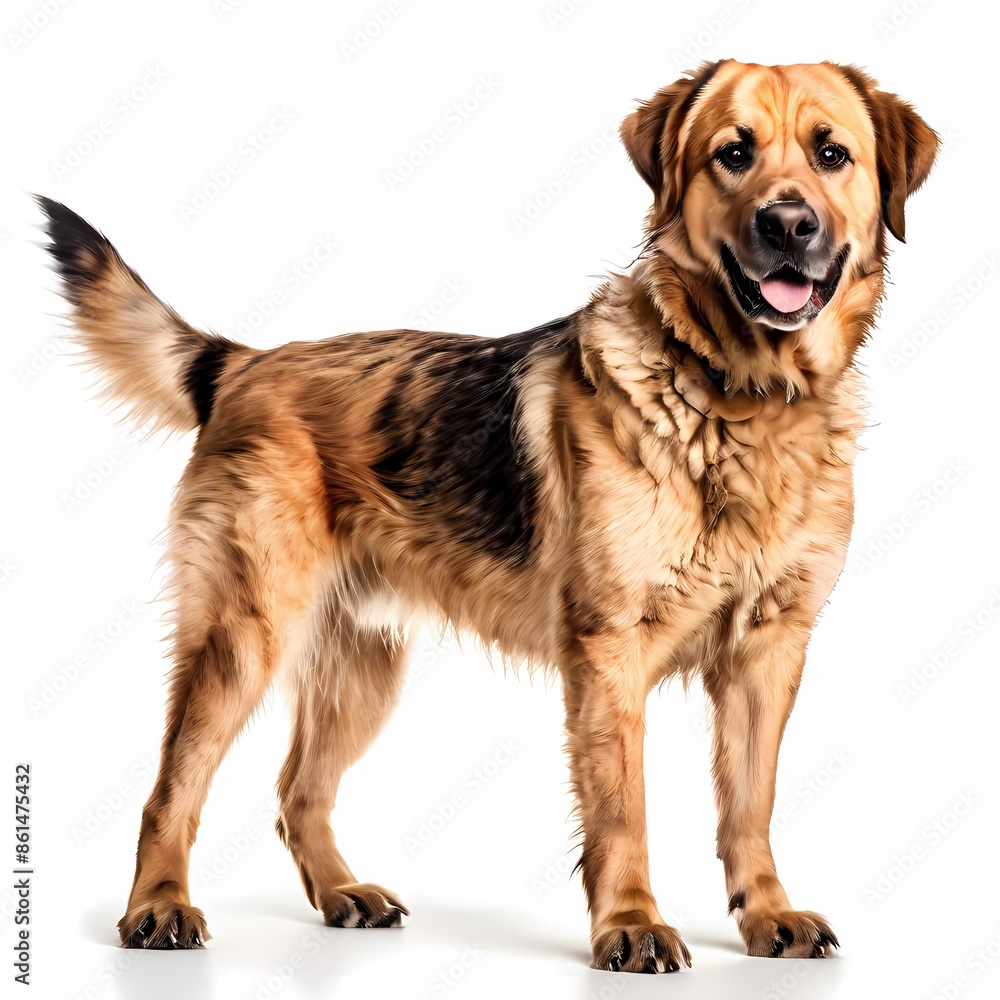 Chinook dog breed standing against white background, AI Generated Chinook dog breed standing against white background, AI Generated