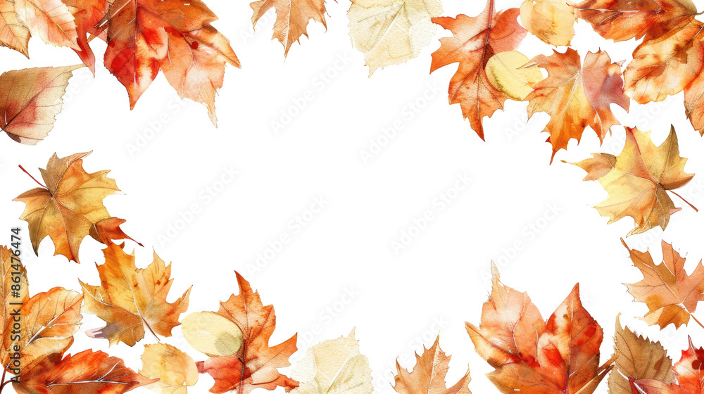 autumnal leaves frame isolated autumnal leaves frame isolated