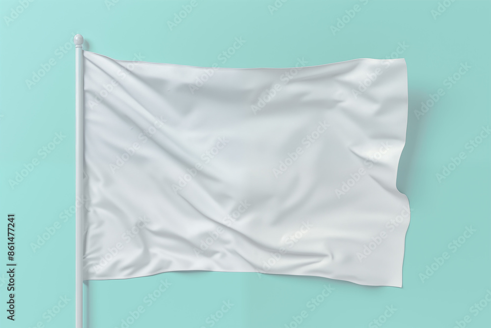 White Flag Mockup on Pastel Background - High Resolution White Flag Mockup on Pastel Background - High Resolution