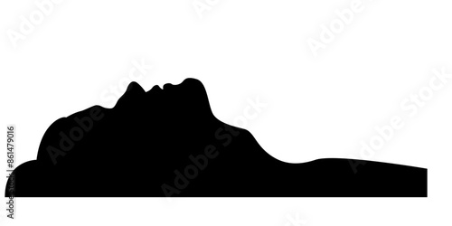 Silhouette of a person face sleeping and dreaming.