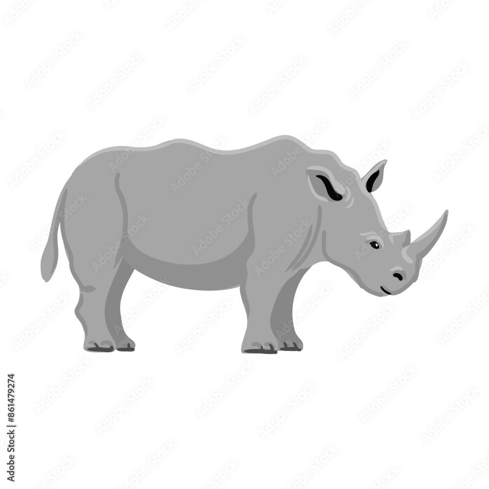 vector drawing rhino, cartoon animal isolated at white background, hand drawn illustration vector drawing rhino, cartoon animal isolated at white background, hand drawn illustration