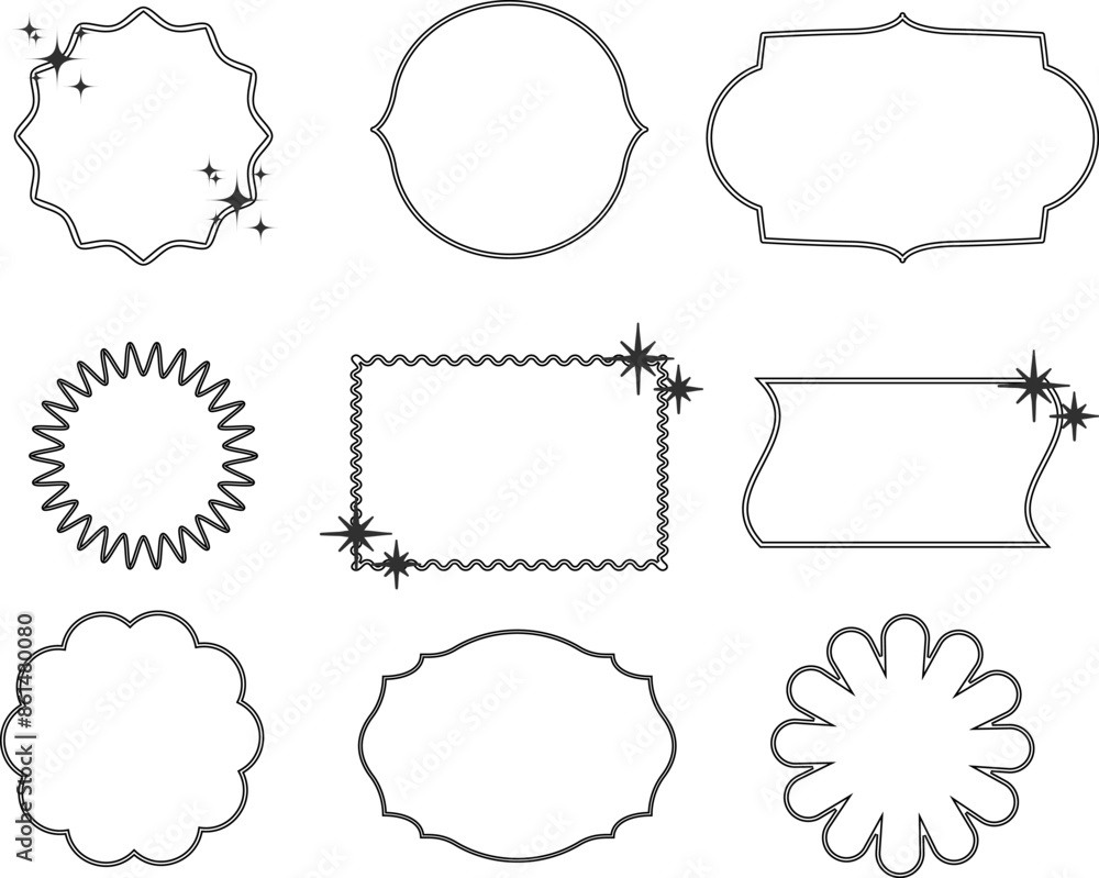 Retro geometric border lines sticker vector frames
Retro geometric border lines sticker vector frames
