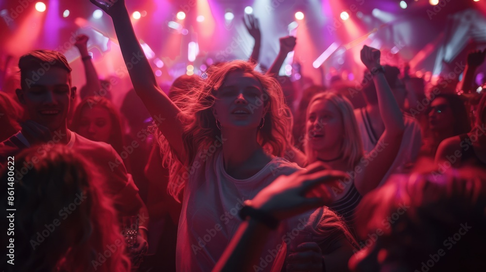 A crowded dance party A crowded dance party