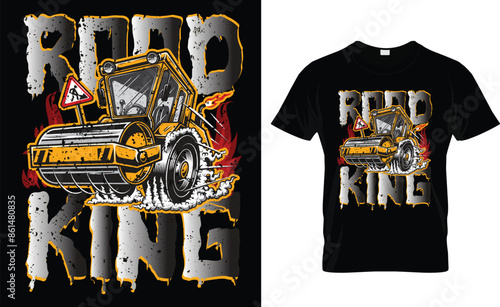 Road king t-shirt design.Colorful and fashionable t-shirt design for men and women.