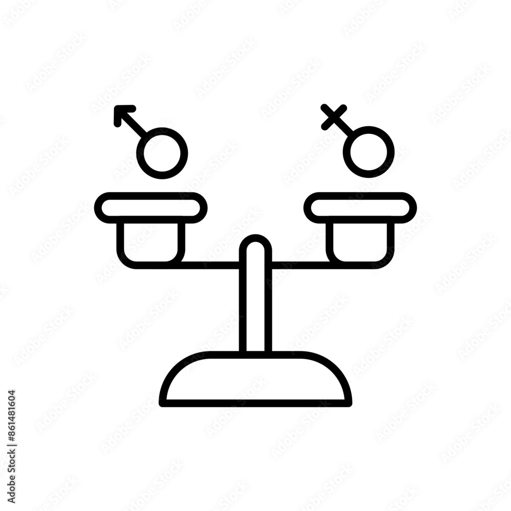 Gender equality outline icons, minimalist vector illustration ,simple transparent graphic element .Isolated on white background Gender equality outline icons, minimalist vector illustration ,simple transparent graphic element .Isolated on white background