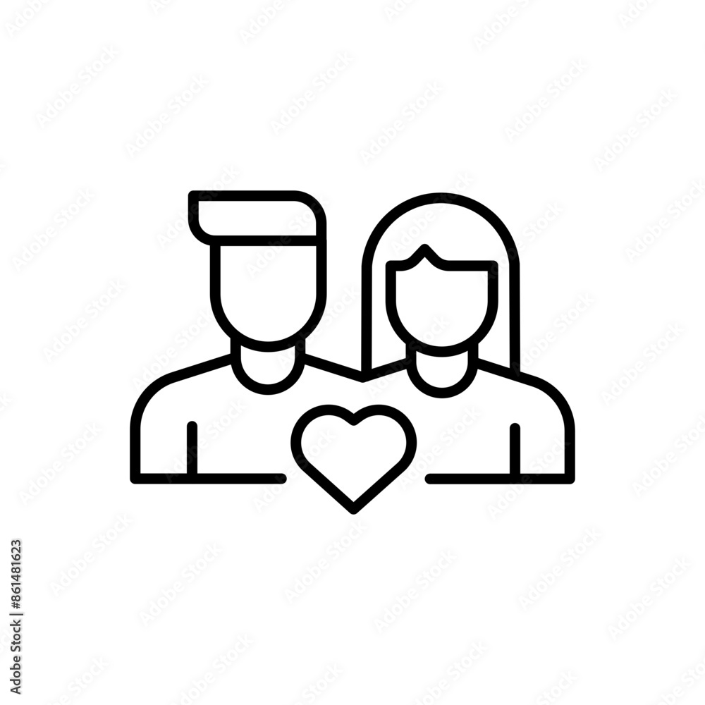 Love couple outline icons, minimalist vector illustration ,simple transparent graphic element .Isolated on white background Love couple outline icons, minimalist vector illustration ,simple transparent graphic element .Isolated on white background
