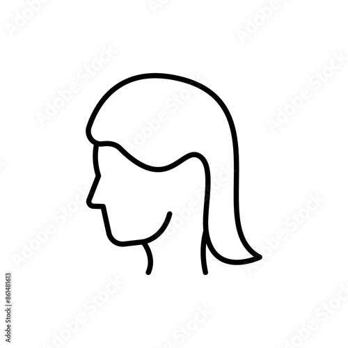 Female outline icons, minimalist vector illustration ,simple transparent graphic element .Isolated on white background