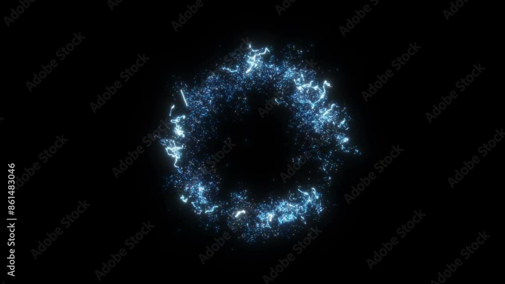 blue circle electric spark effect loop animation
