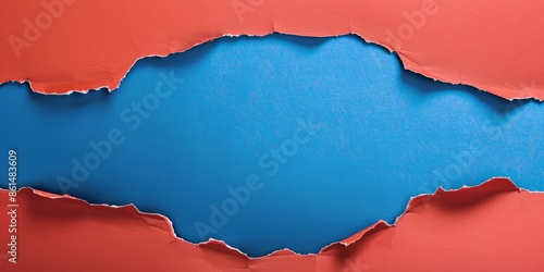 Wallpaper Mural Torn hole paper background. An overhead view of colorful torn paper revealing a color background for dramatic contrast. Ideal for announcements promotions Torontodigital.ca