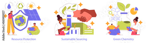 Sustainable Materials. Flat Vector Illustration
