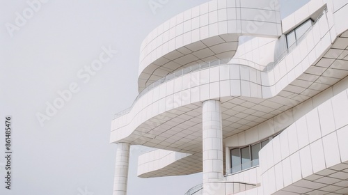 Contemporary white building with modern architecture
