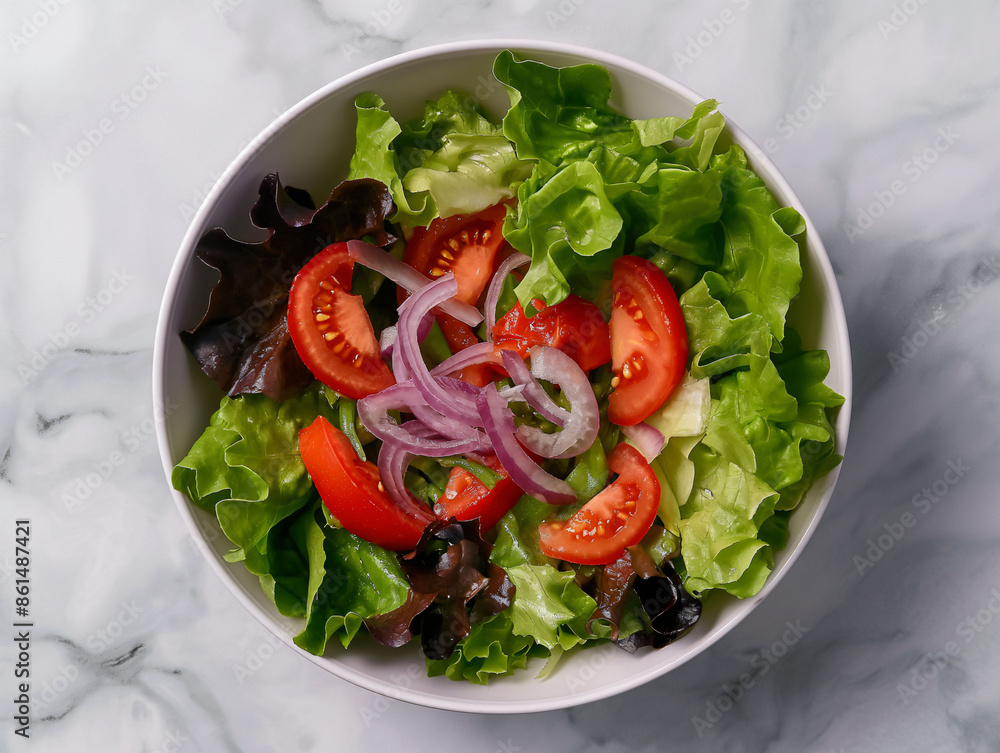Top view healthy vegan lunch bowl salad Top view healthy vegan lunch bowl salad
