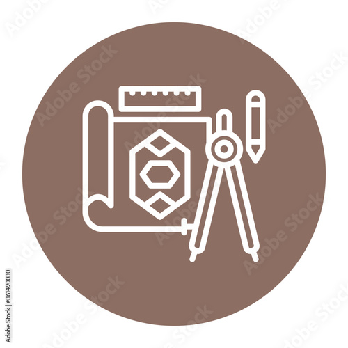 Engineering Diagram icon vector image. Can be used for Engineer in Mechanics.