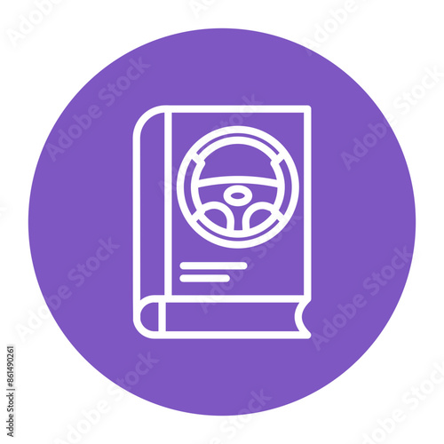 Driver Education Book icon vector image. Can be used for Driving School.