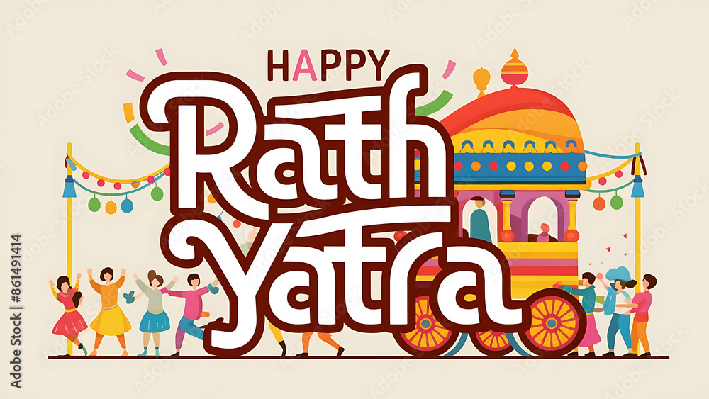 Rath Yatra, typography. calligraphy.3D, text Social Media Poster Rath Yatra, typography. calligraphy.3D, text Social Media Poster