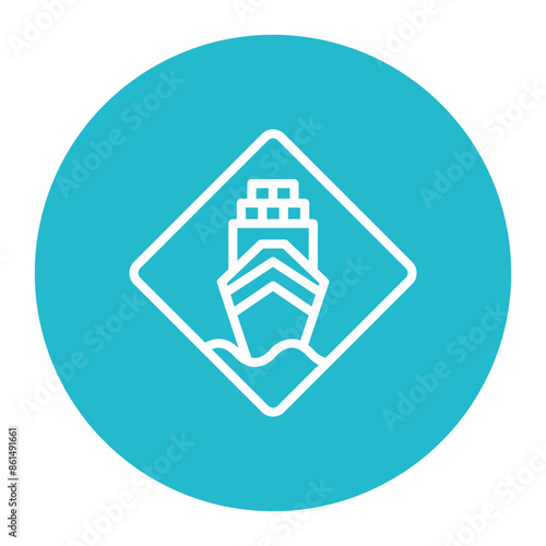 Cruise Terminal icon vector image. Can be used for Cruiser.
