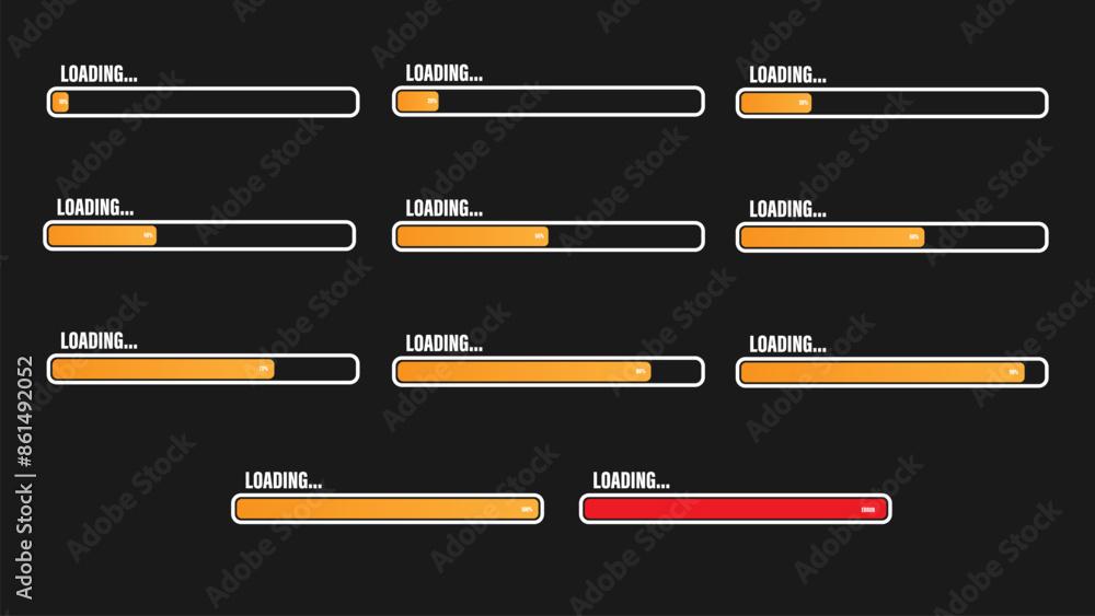 loading bar concept. Loading icons set.Load bar collection. loading ...