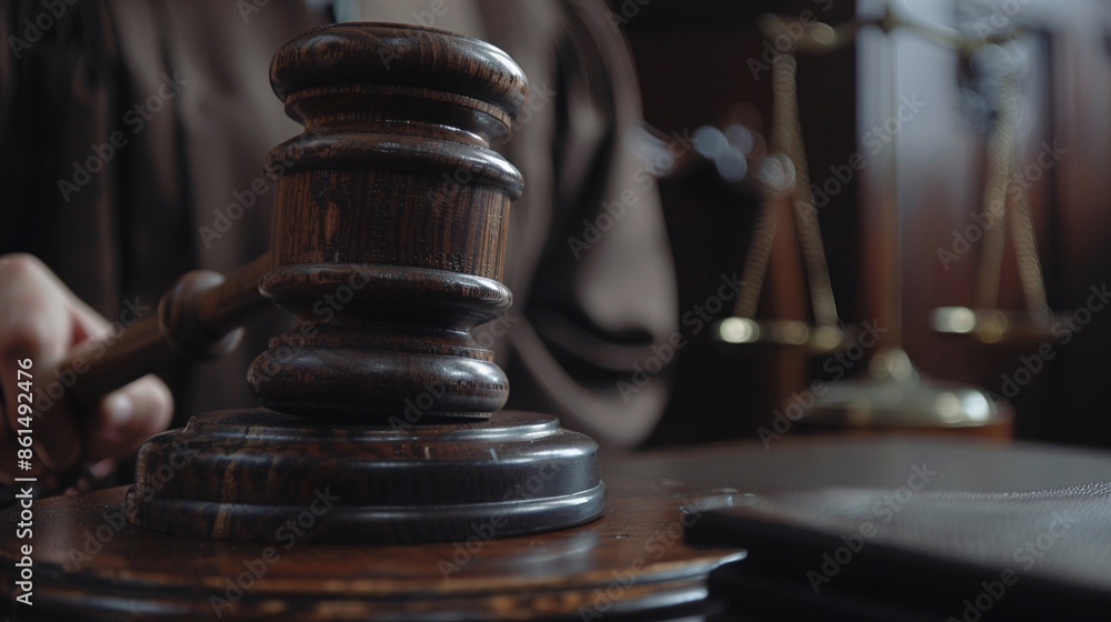 close up view of wooden gavel and judge working
close up view of wooden gavel and judge working