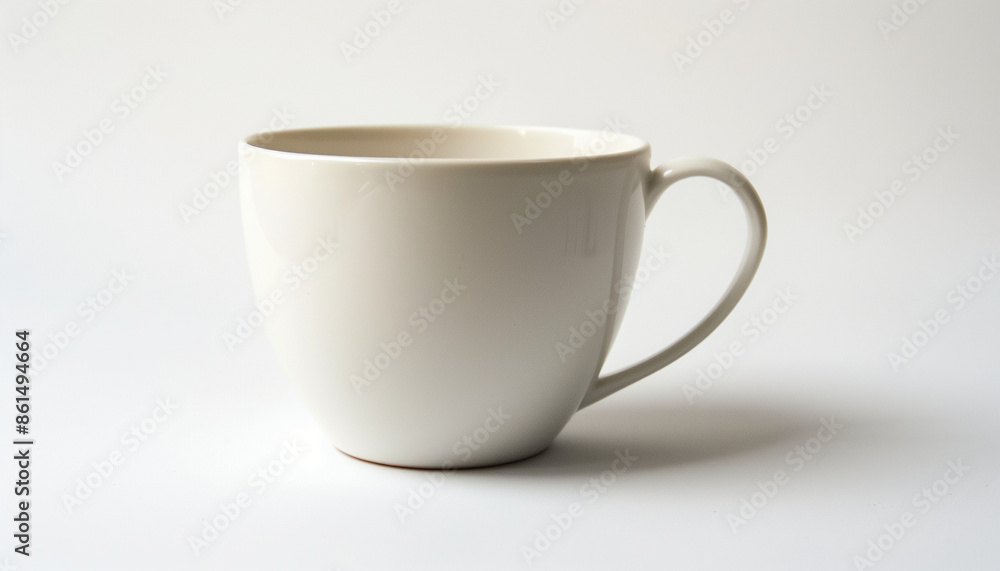 A white ceramic mug with a rounded shape, offering a comforting hold for your favorite drinks, blending simplicity with functionality A white ceramic mug with a rounded shape, offering a comforting hold for your favorite drinks, blending simplicity with functionality