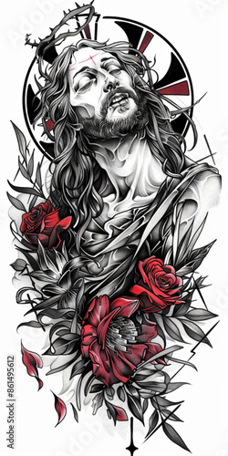 Jesus Portrait in Neotraditional Style
