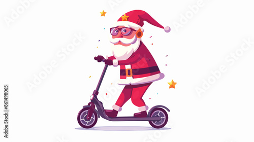Santa Claus Christmas Character Riding Electric Scooter