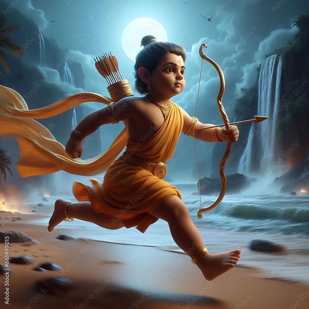 Ramanavmi, Lord Rama, Ram, Ayodhya, Cute kid Rama Stock Photo | Adobe Stock
