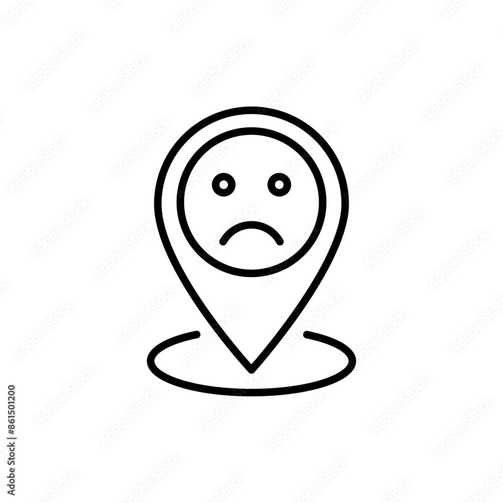 Sadness location outline icons, minimalist vector illustration ,simple transparent graphic element .Isolated on white background Sadness location outline icons, minimalist vector illustration ,simple transparent graphic element .Isolated on white background