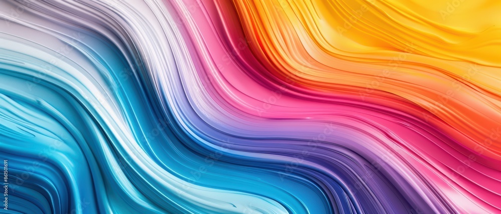 Vibrant paintbrush stroke swirling in fluid rainbow wave, abstract acrylic texture background, Vibrant paintbrush stroke swirling in fluid rainbow wave, abstract acrylic texture background,