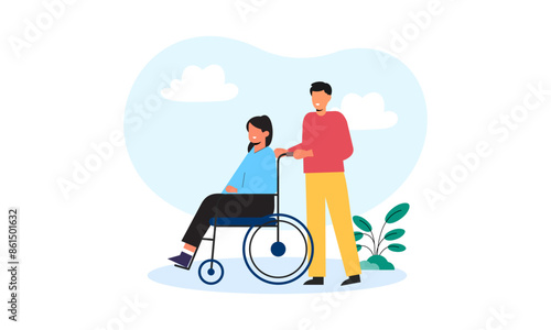 World humanitarian day illustration, community care people