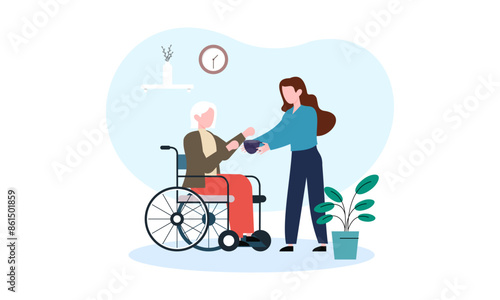 World humanitarian day illustration, community care people