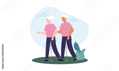 World humanitarian day illustration, community care people