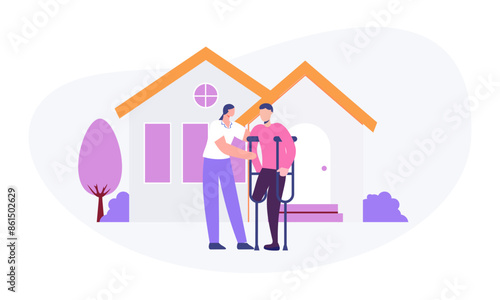 World humanitarian day illustration, community care people