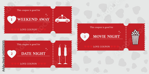 Printable love coupons. Valentines Day tickets