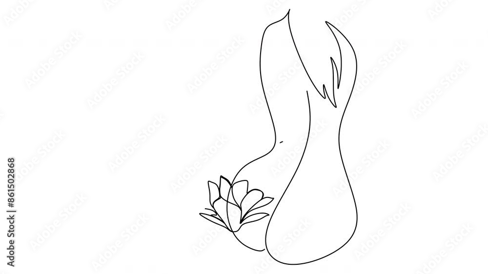 Linear drawing of a female body silhouette. Modern Scandinavian Design. Linear drawing of a female body silhouette. Modern Scandinavian Design.