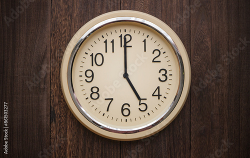 Wallpaper Mural Wall clock showing 5 o'clock sharp. five o'clock Torontodigital.ca