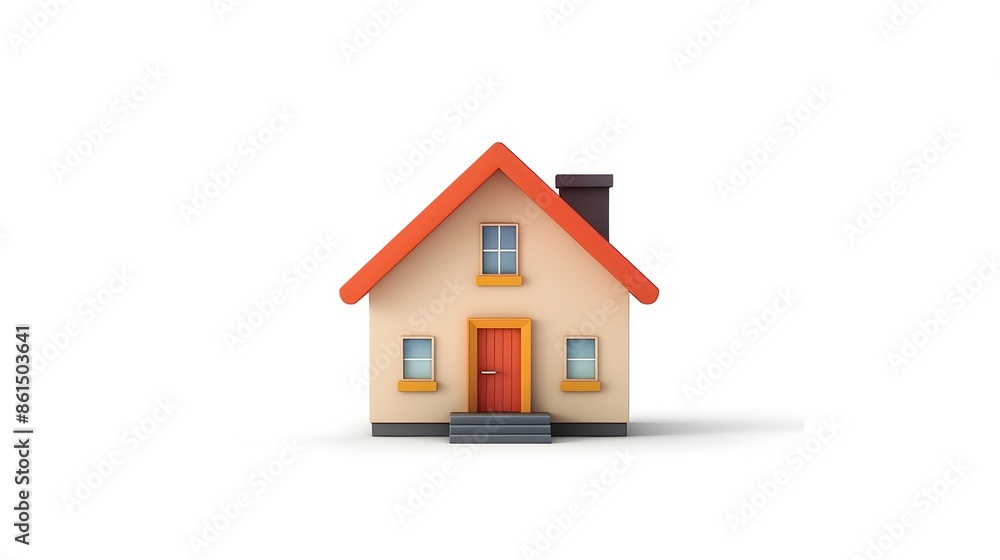 Simple House Icon Representing Home Concept on White Background Simple House Icon Representing Home Concept on White Background