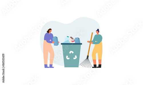 World humanitarian day illustration, community care people